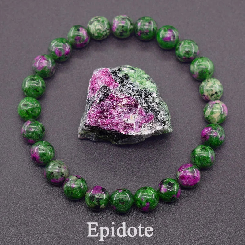 Natural Epidote Zoisite Stone Bracelet "Collection1"