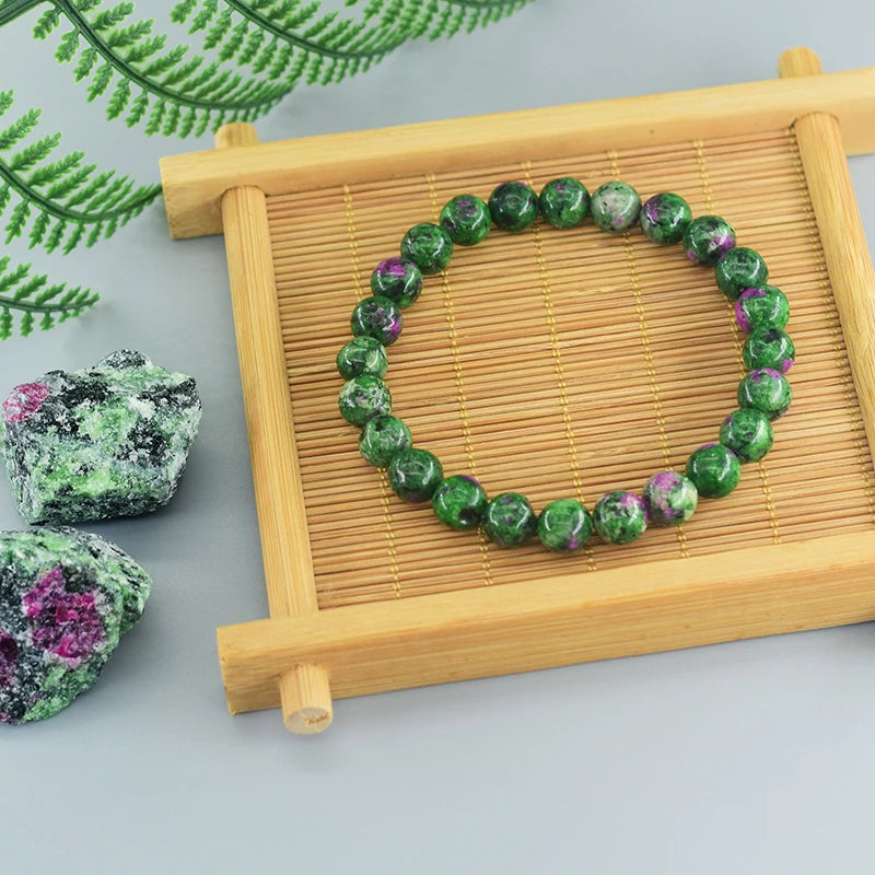 Natural Epidote Zoisite Stone Bracelet "Collection1"