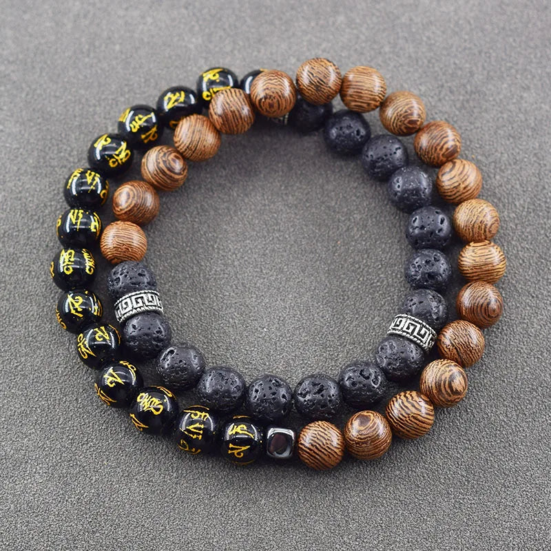 Natural Stone Bracelet, Volcano Lava