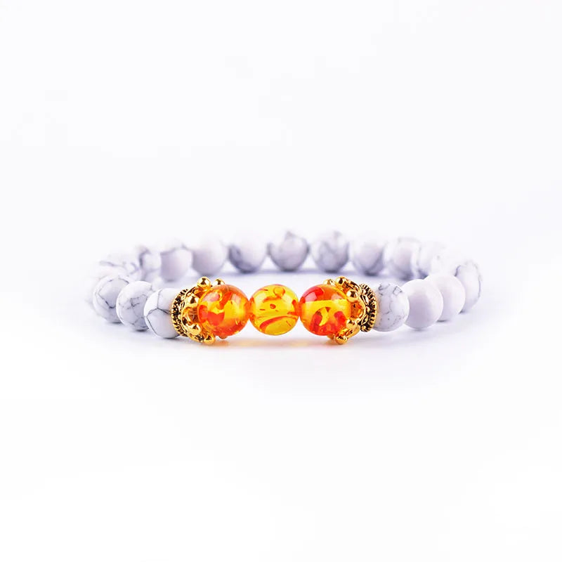 Crown Bracelet, Natural Tiger Eye Howlite Stone