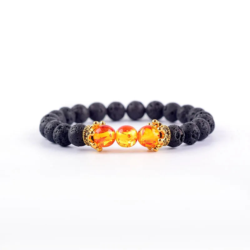 Crown Bracelet, Natural Tiger Eye Howlite Stone