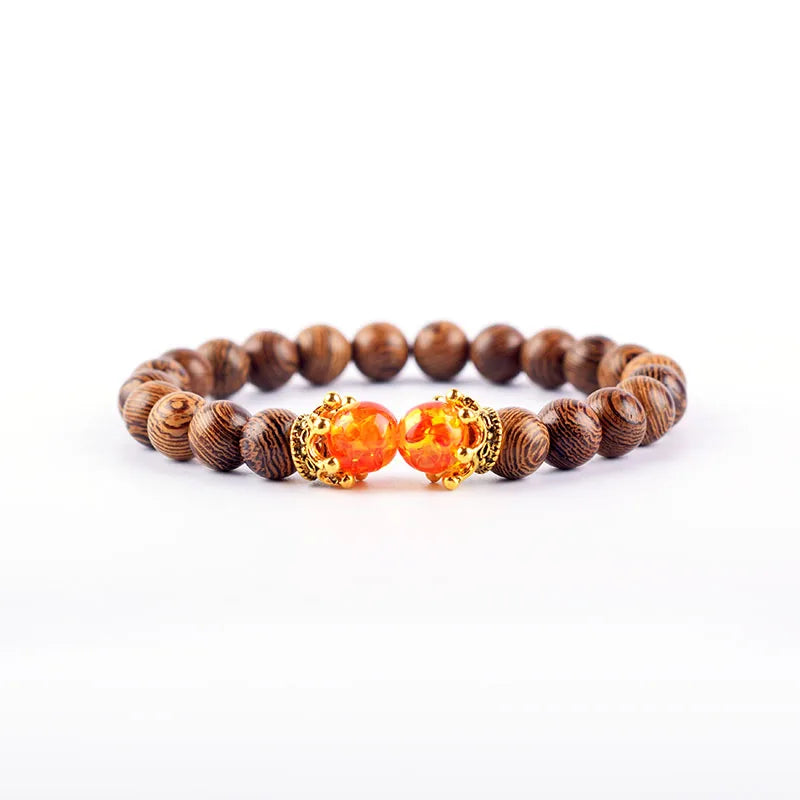 Crown Bracelet, Natural Tiger Eye Howlite Stone