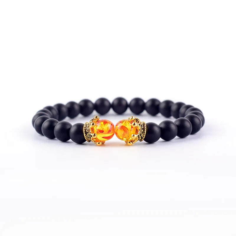 Crown Bracelet, Natural Tiger Eye Howlite Stone