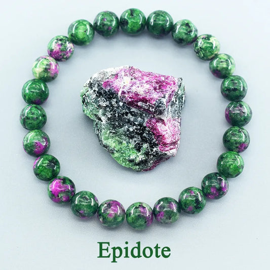 Natural Epidote Zoisite Stone Bracelet "Collection1"