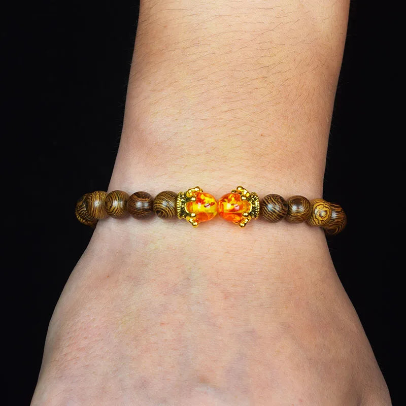Crown Bracelet, Natural Tiger Eye Howlite Stone
